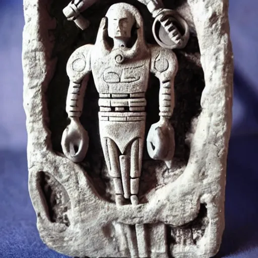 Prompt: futuristic ancient astronaut arrived through a portal,