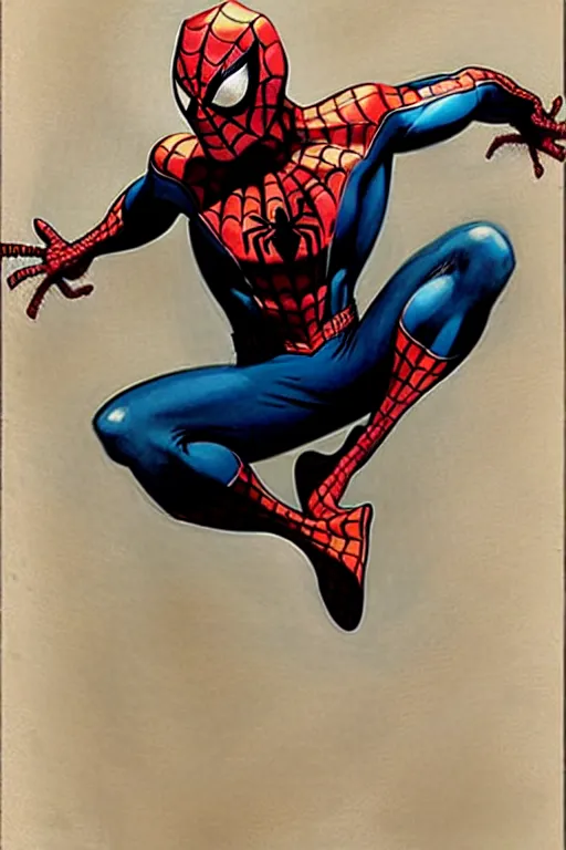 Image similar to (((((1950s spiderman))))) by Jean-Baptiste Monge !!!!!!!!!!!!!!!!!!!!!!!!!!!