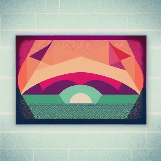 Image similar to tycho chillwave geometric posterpunk printcore