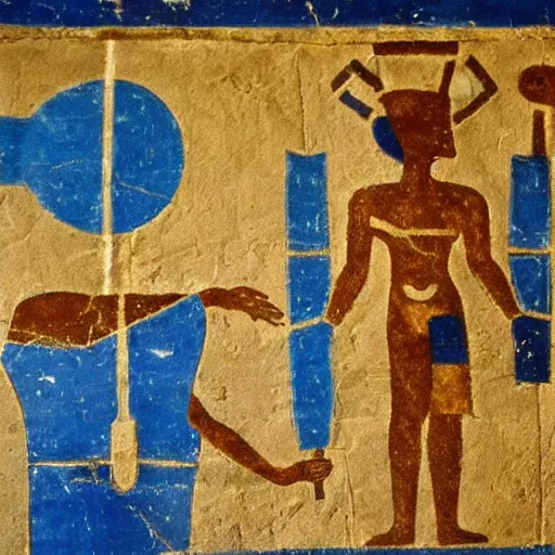 Prompt: sumerian mural of tetragrammaton