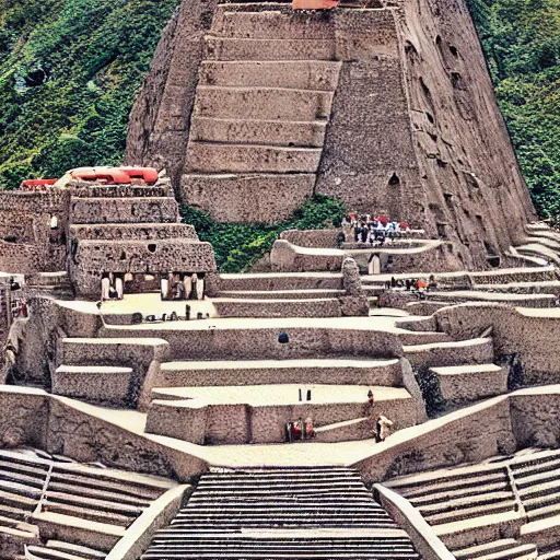 Prompt: digital painting of machu pichu incan fortress, by filipe pagliuso and justin gerard, symmetric, fantasy, highly detailed, realistic, intricate, portrait, sharp focus, tarot card