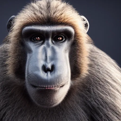 Image similar to hyperrealistic dslr film still of arnold schwarzenegger disguised as ( ( baboon ) ), stunning 8 k octane comprehensive 3 d render, inspired by istvan sandorfi & greg rutkowski & unreal engine, perfect symmetry, dim volumetric cinematic lighting, extremely hyper - detailed, incredibly real lifelike attributes & flesh texture, intricate, masterpiece, artstation, stunning