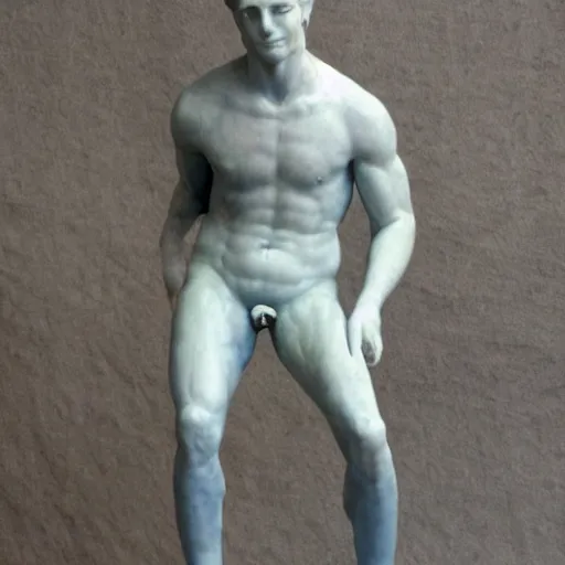 Prompt: average american joe as a marble statue, calm style, 8 0 s style