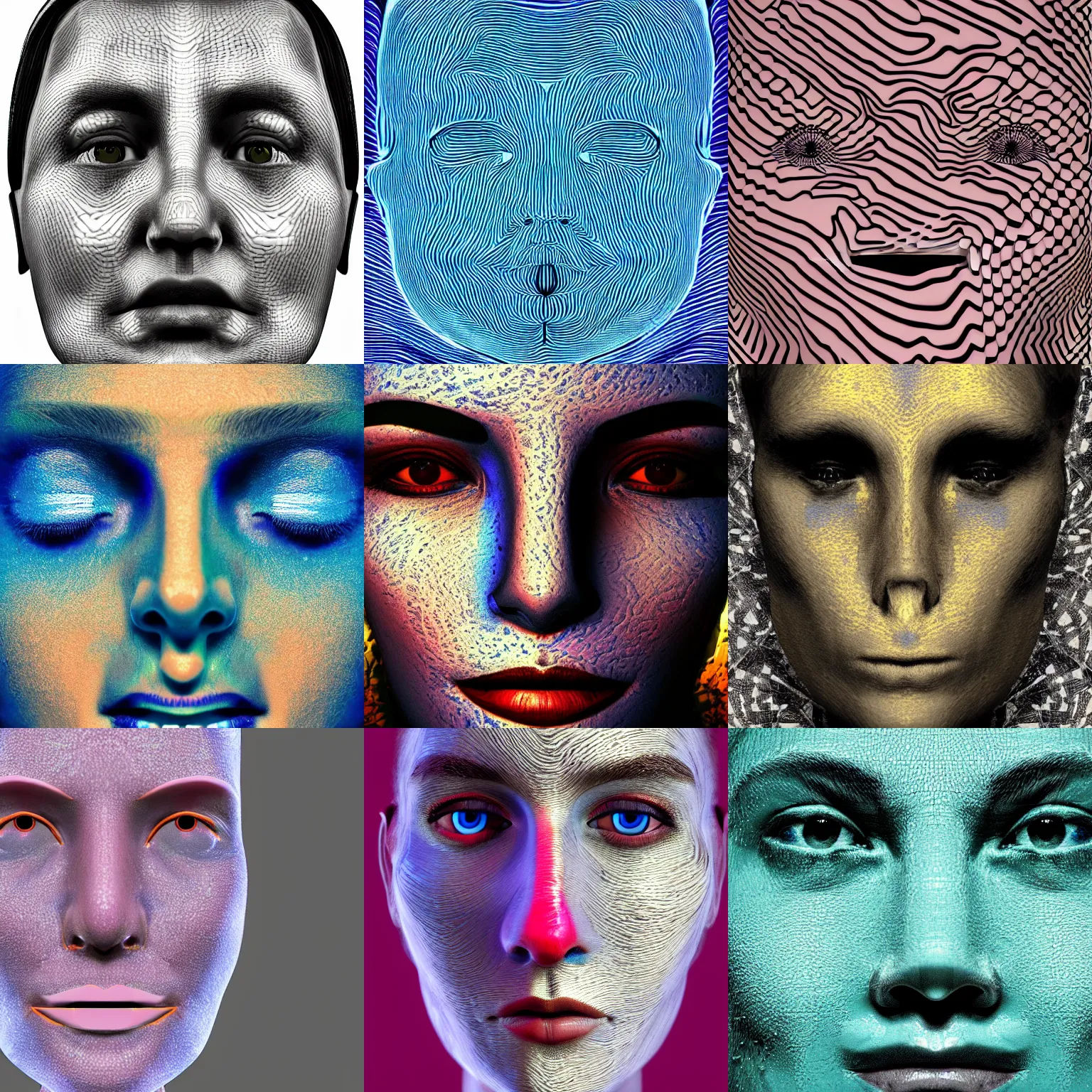 Prompt: uv unwrapped texture of a face, high resolution