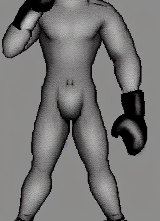 Image similar to full body shot. antropomorphic muscular masculine furr wolf. kickboxer, in sport pants. wolf head. grey furr on body. 8 bit nes graphics, sharp, pixelate