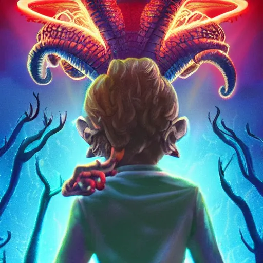 Image similar to the Demogorgon from stranger things in style of Zootopia, Disney, Pixar, beautiful soft lighting, focused, 4k