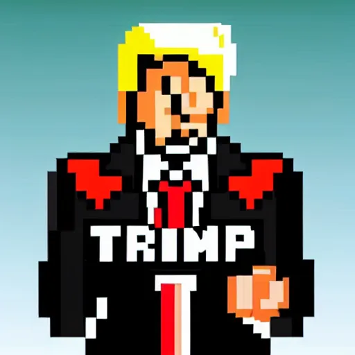 Image similar to trump as 1 6 - bit nintendo character - s 1 5 0