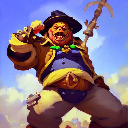 Image similar to Greg Manchess portrait painting of LeChuck as Overwatch character, medium shot, asymmetrical, profile picture, Organic Painting, sunny day, Matte Painting, bold shapes, hard edges, street art, trending on artstation, by Huang Guangjian and Gil Elvgren and Sachin Teng