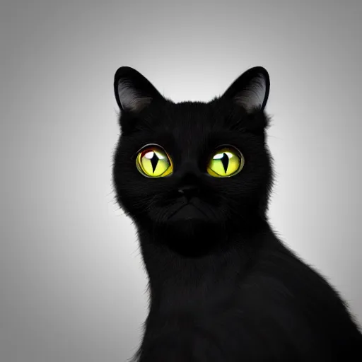 Image similar to 3 d rendered hyper realistic hyper detailed black cat wearing a cat - shaped darth vader helmet octane render, blender, 8 k