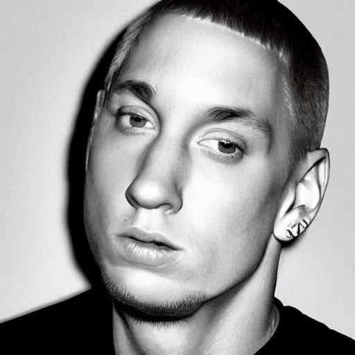 Image similar to a photo of eminem's face made of m & m candies