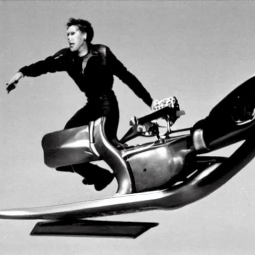 Prompt: jet-powered hoverbike, movie still, speed, cinematic Eastman 5384 film