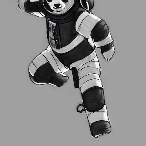 Image similar to a panda in a astronaut suit, 3d, sci-fi fantasy, intricate, elegant, highly detailed, lifelike, photorealistic, digital painting, artstation, illustration, concept art, sharp focus, art in the style of Shigenori Soejima