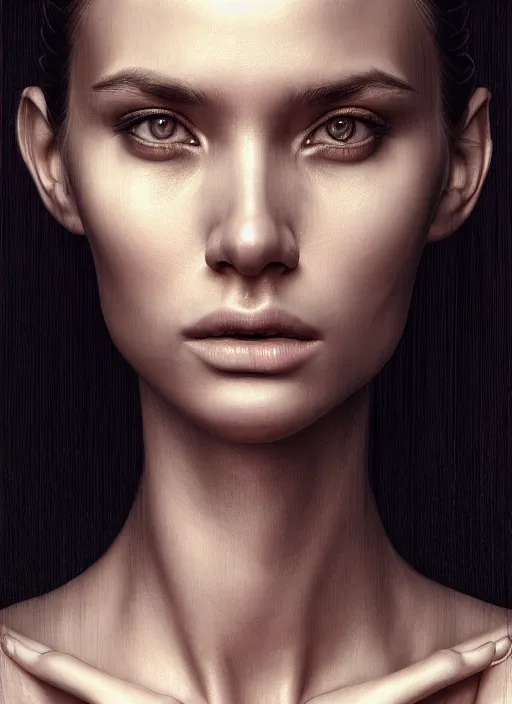 Image similar to photo of a gorgeous young woman in the style of stefan kostic and David Cronenberg , realistic, bio enhanced wetware, sharp focus, 8k high definition, 35mm film photography, photo realistic, insanely detailed, intricate, elegant, art by stanley lau and artgerm