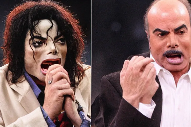 Image similar to michael jackson screaming shouting at dr phil in tv show