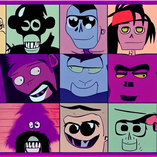 Prompt: Gorillaz cartoon, Gorillaz, 2006, Phase 2 Gorillaz, MTV cartoon, animated series screenshot