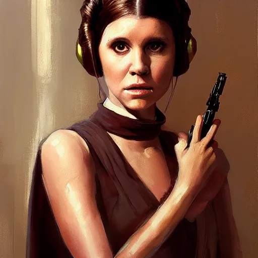 Image similar to portrait of a Princess Leia by Mandy Jurgens and Richard Schmid