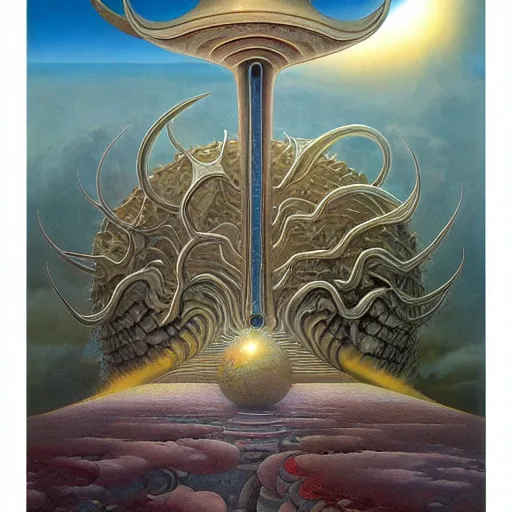 Image similar to divine chaos engine by roger dean and andrew ferez, symbolist, visionary