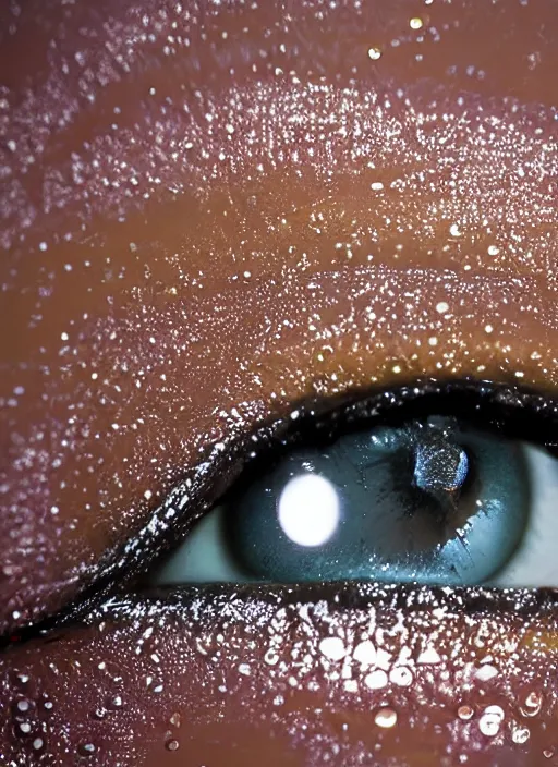 Image similar to portrait of a stunningly beautiful eye, wet reflections