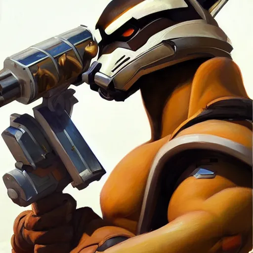 Image similar to greg manchess portrait painting of armored rocket raccoon as overwatch character, medium shot, asymmetrical, profile picture, organic painting, sunny day, matte painting, bold shapes, hard edges, street art, trending on artstation, by huang guangjian and gil elvgren and sachin teng