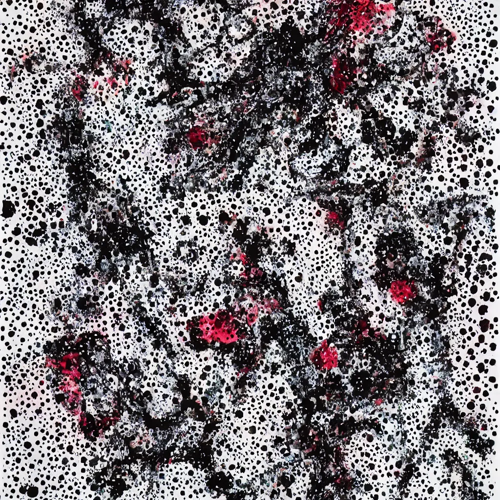 Image similar to camo made of teeth, smiling, abstract, rei kawakubo artwork, cryptic, dots, stipple, lines, splotch, color tearing, pitch bending, color splotches, hearts, dark, ominous, eerie, minimal, points, technical, old painting