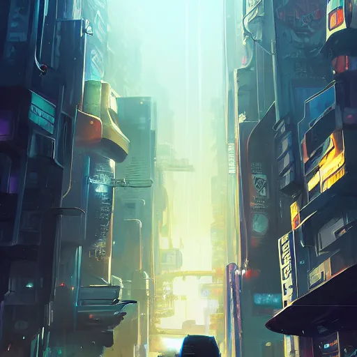 HD wallpaper: cyberpunk, artwork, street, futuristic, dark, science fiction