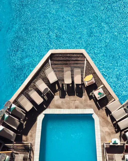 Image similar to a top down view of a pool