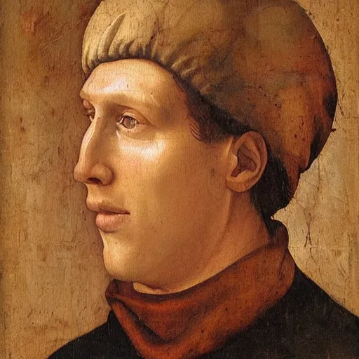 Image similar to A 14th century italian renaissance oil painting of Jerma985, portrait of Jerma985, grainy, realistic, very realistic, hyperrealistic, highly detailed, very detailed, extremely detailed, very neat, very epic, very cool, detailed, trending on artstation