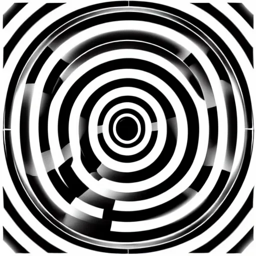 Image similar to optical illusion image, circles, squares, lines, black and white, illusion, hidden message, subliminal