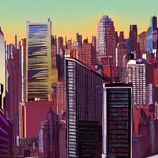 Prompt: City, Landscape, Style of Alex Ross, Digitally hand-painted, colour