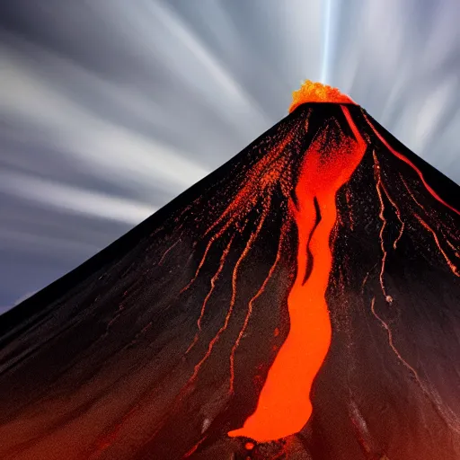 Prompt: an award winning still photo of a volcano made out of tacos