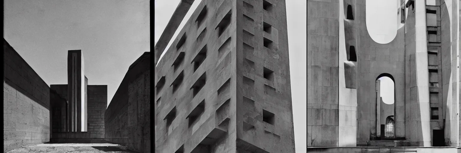 Prompt: A photo of a concrete monument, architecture photo, by Alexander Rodchenko