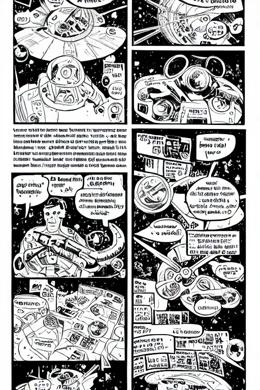 Image similar to comic book page, space-time diagram