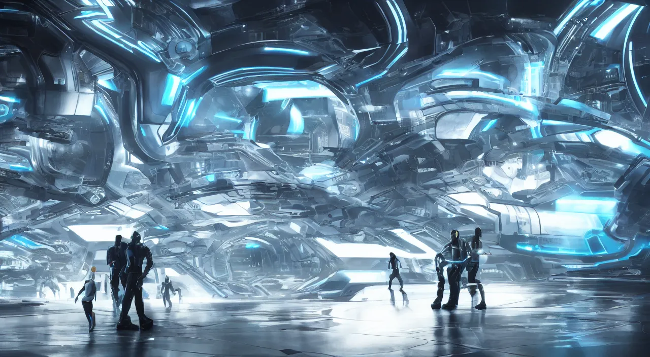 Image similar to concept art from tron and black mirror, futuristic, ultra realistic, concept art, intricate details, highly detailed, photorealistic, octane render, 8 k
