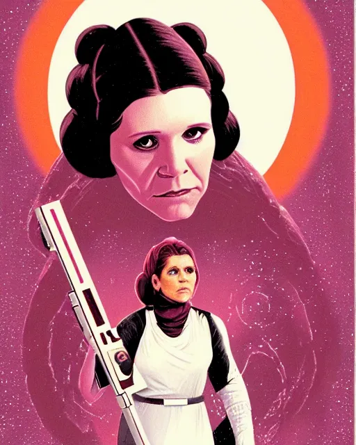 Image similar to carrie fisher in the empire strikes back, 1980, digital art, cdx