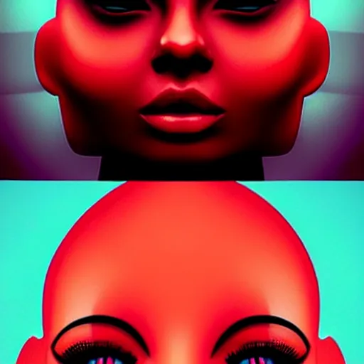 Image similar to a female face made of a red car, digital art, trending on artstation, award-winning art, extremely detailed, pinterest