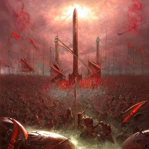 Prompt: The battle of the Trident by Marc Simonetti