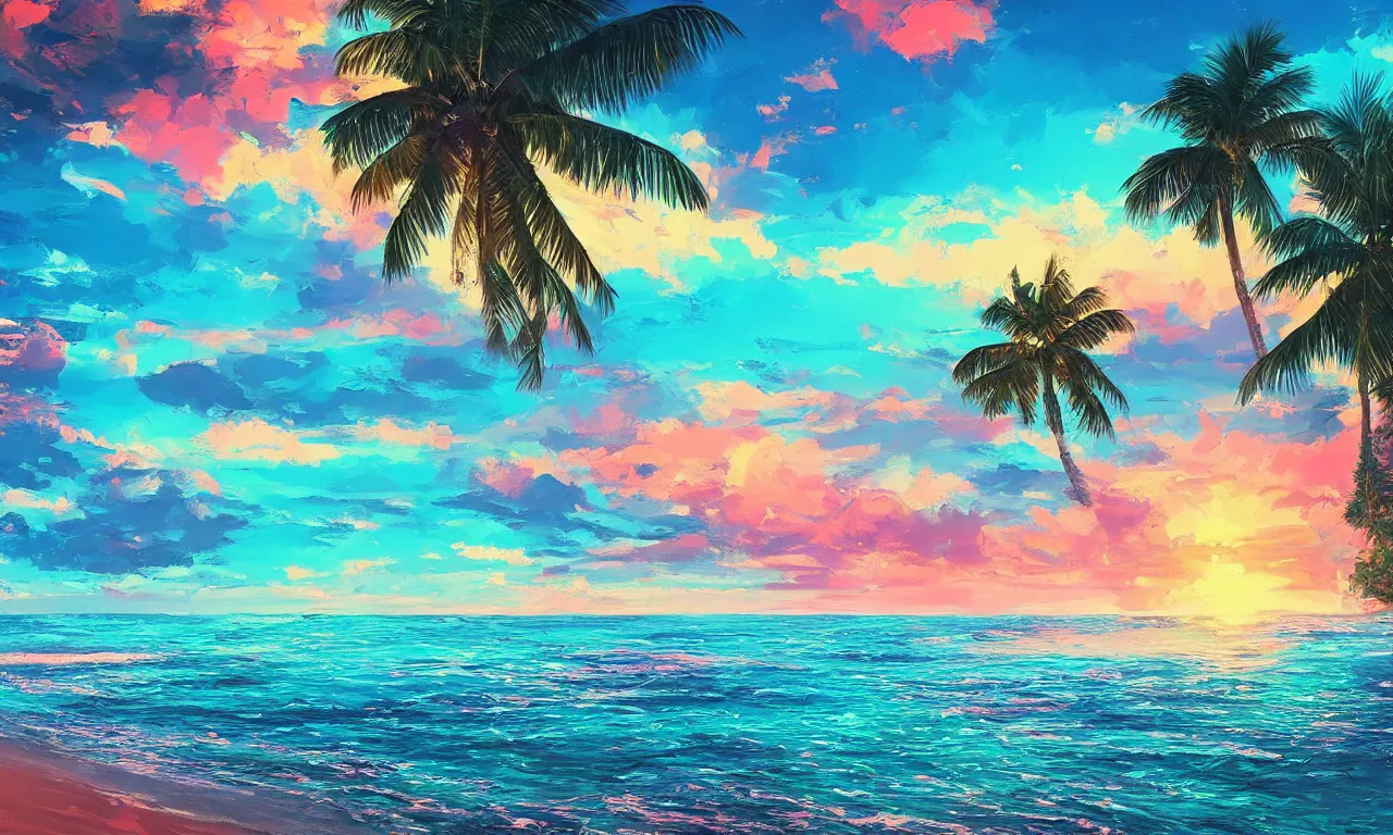 Image similar to paradise beach by alena aenami artworks in 4 k