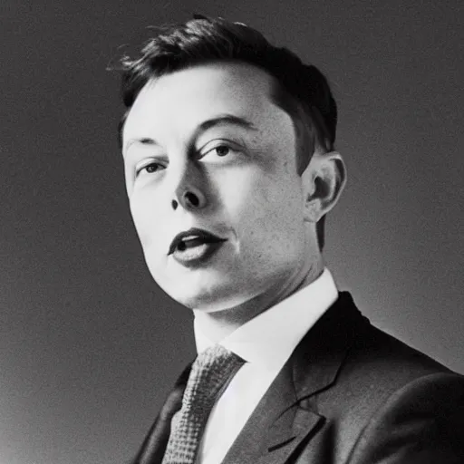 Image similar to an old photo from the 1 9 2 0 s of elon musk, time travel conspiracy