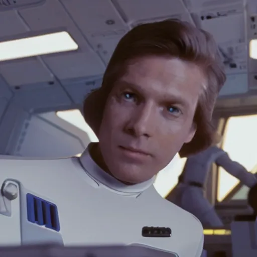 Prompt: Installing Windows 10 on a starship computer, Movie still from Star Wars