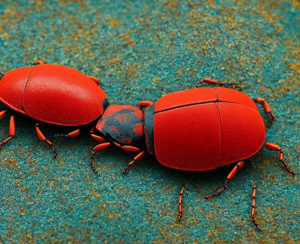 Image similar to a closeup of a beautiful colorful beetle coleoptera by gustave boulanger, frank frazetta, zhang kechun. icelandic landscape. bright, luminous, well - lit, sharp focus, high quality, award - winning national geographic by clemens ascher, paul barson, elsa bleda.