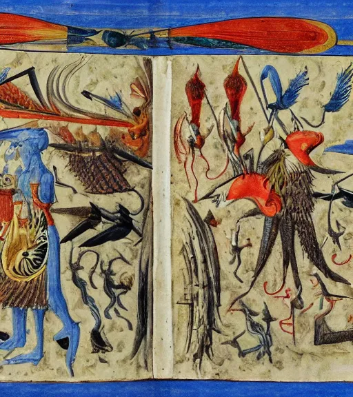 Prompt: illustrated page from codex seraphinus, surrealist illuminated manuscript