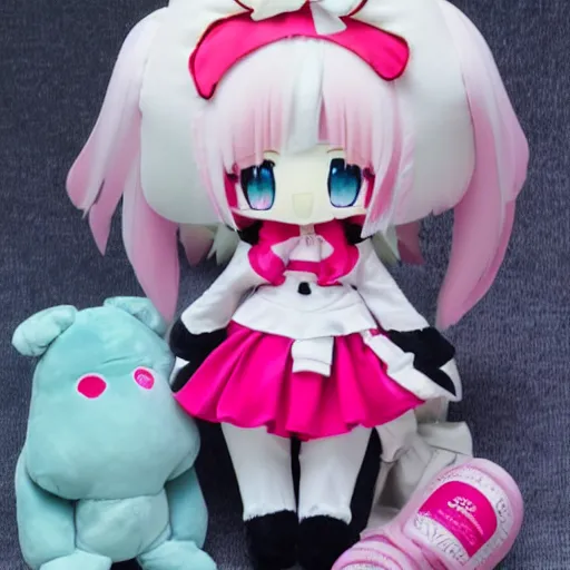 Prompt: cute fumo plush of a girl who is on detox and is experiencing serious sugar withdrawal symptoms, anime girl