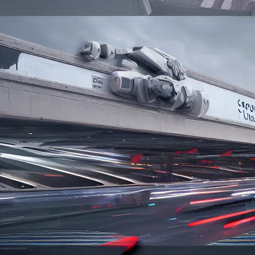 Image similar to sci-fi cars : wall near structure on : the coronation of napoleon painting : and digital billboard in the middle, unreal engine 5, keyshot, octane, artstation trending, ultra high detail, ultra realistic, cinematic, 8k, 16k, in style of zaha hadid, in plastic, dark, tilt shift,