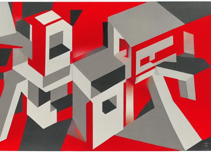 Image similar to a cubistic depiction of the hell in Bauhaus style, disturbing,