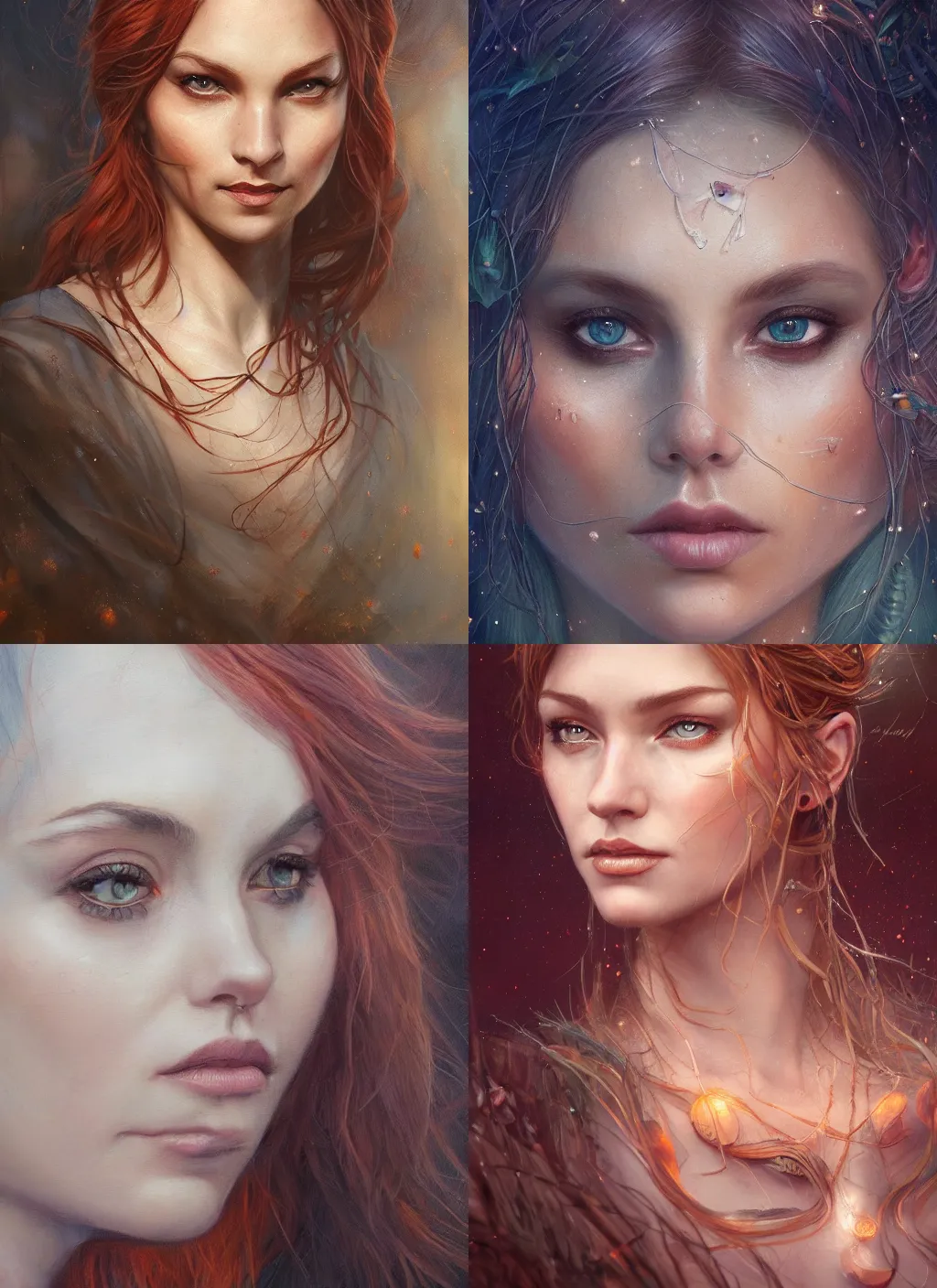 Prompt: a beautiful detailed oil on copper art illustration of a queen of jupyter, centered, by charlie bowater, michael shapcott, trending on artstation, vivid colors, dim dusk lighting, cinematic lighting, detailed lighting, volumetric lighting, realistic, f 8, 4 k hd wallpaper