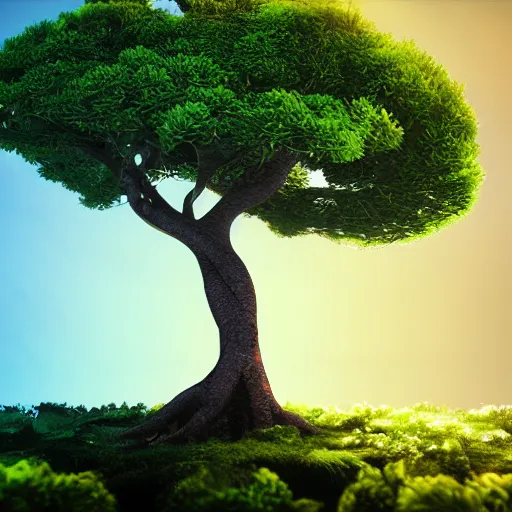 Prompt: eye growing form tree branch,ocean tree,C4d,8k cleaning future ,highly quality penetrating feeling bright light