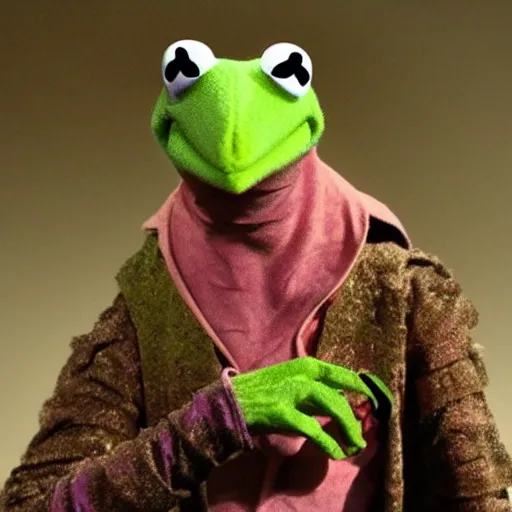 Image similar to kermit the frog as a skeksis