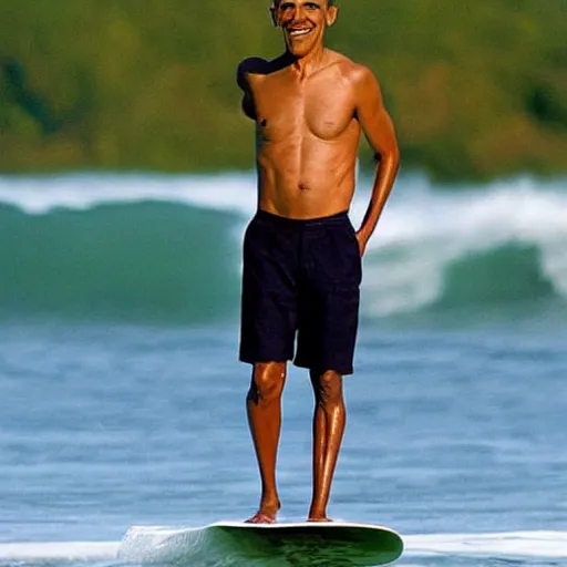 Image similar to barack obama as a surfer