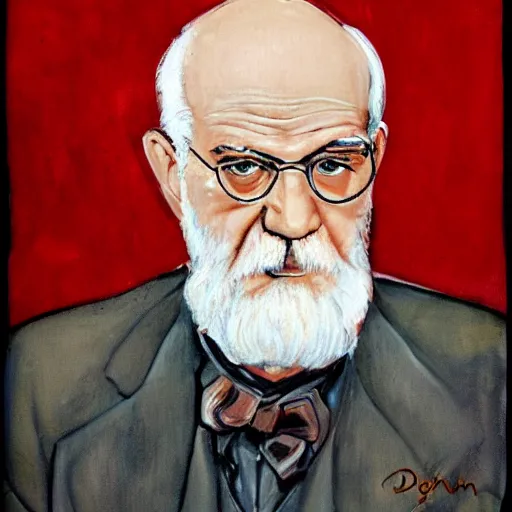 Prompt: Sigmumd Freud portrait by Deena So'Oteh