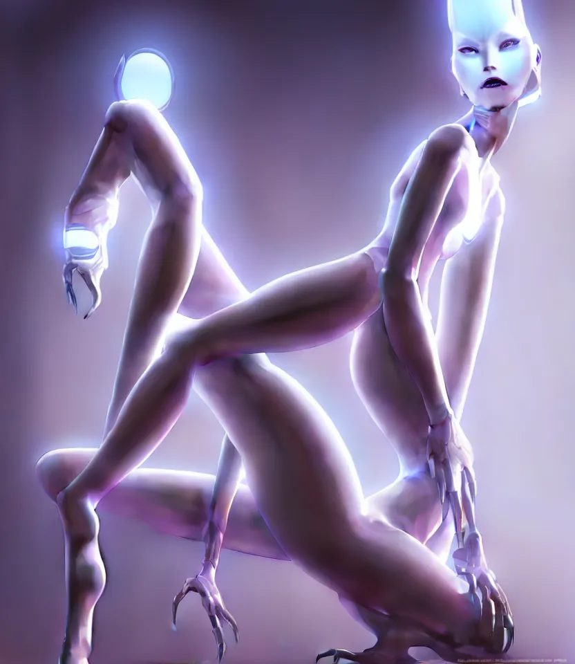 Prompt: beautiful seductive woman android wearing glowing white, legs apart pose, futuristic, ultra realistic, dramatic lighting, sitting on throne, highly detailed by peter mohrbacher, hajime sorayama, wayne barlowe, boris vallejo, aaron horkey, gaston bussiere, craig mullins, octane render, cycles render, vray, iridescent